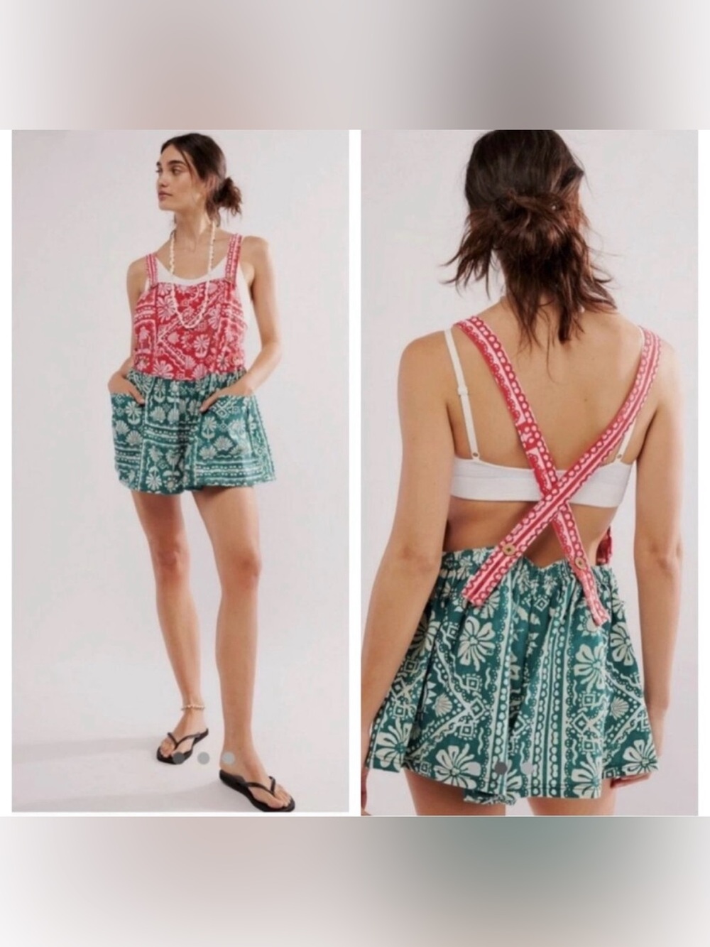 Free People Palm Bay Printed Shortall XS